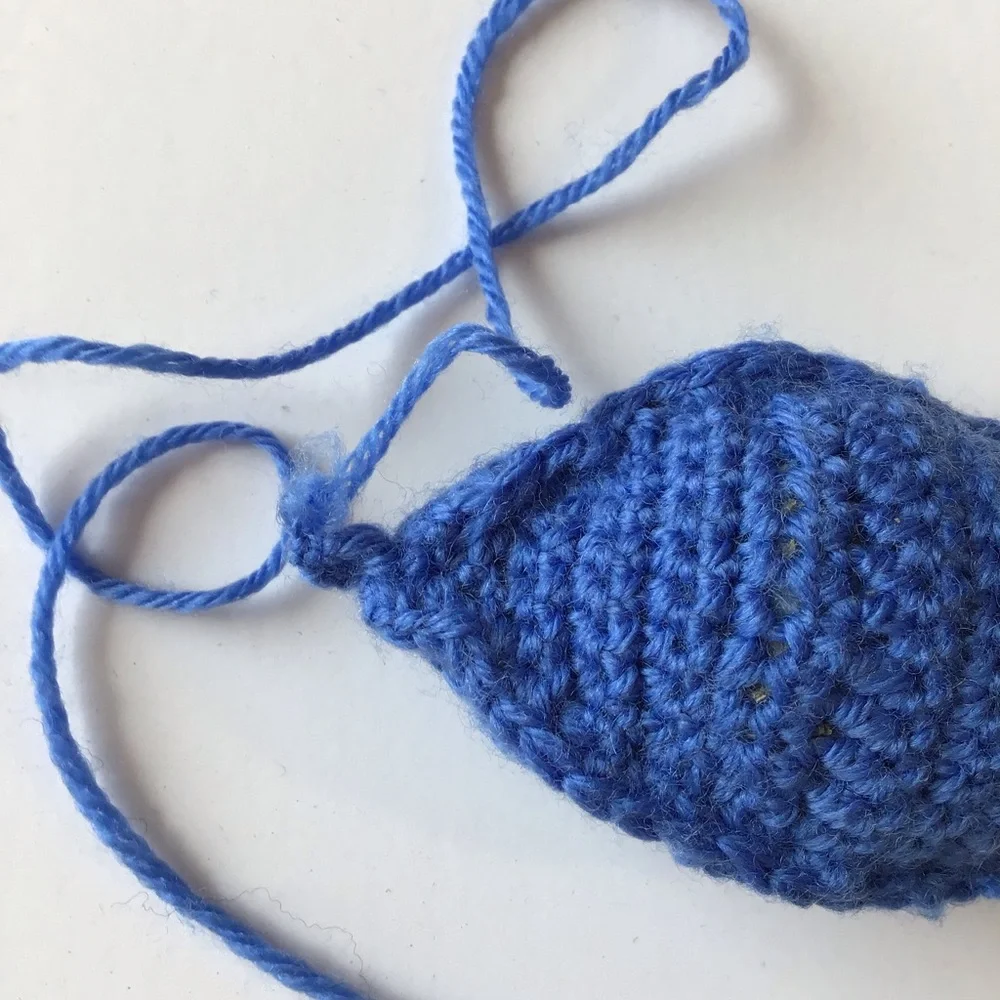 Handmade Crocheted Cat Toy Blue Fish With 32